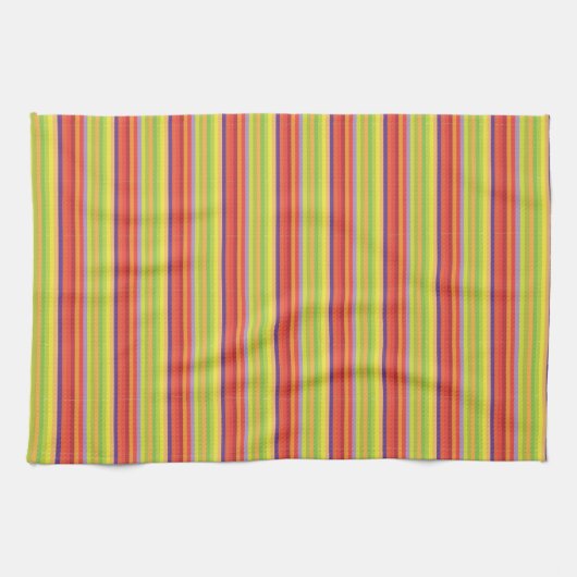 Retro Oranje bruine strips - keukenhanddoek (Horizontaal)