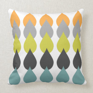 Retro Oranje Chartreuse Geel Aqua Kussen