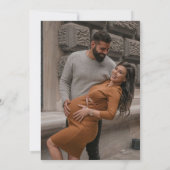 Retro Oranje Checkerboard Baby shower Foto Kaart (Achterkant)