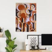 Retro Oranje Cirkel Abstract Poster (Thuiskantoor)