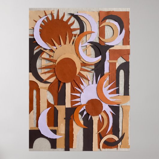 Retro Oranje Cirkel Abstract Poster (Voorkant)