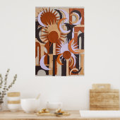 Retro Oranje Cirkel Abstract Poster (Keuken)