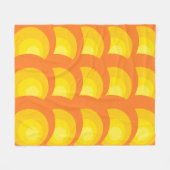 Retro Oranje Cirkels Fleece Deken (Voorkant (Horizontaal))