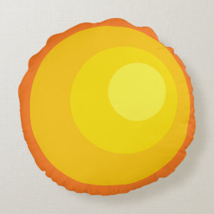 Retro Oranje Cirkels Rond Kussen