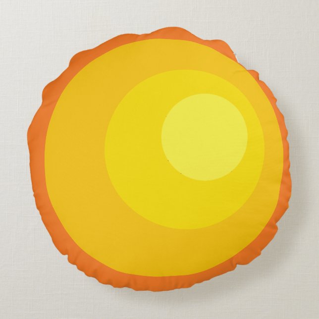 Retro Oranje Cirkels Rond Kussen (Achterkant)
