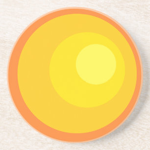 Retro Oranje Cirkels Zandsteen Onderzetter