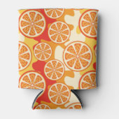 Retro Oranje Citrus Pattern Blikjeskoeler (Voorkant)