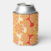 Retro Oranje Citrus Pattern Blikjeskoeler (Blikje Achterkant)