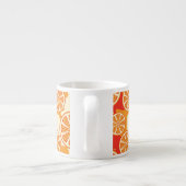 Retro Oranje Citrus Pattern Espresso Kop (Achterkant)