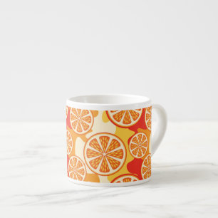 Retro Oranje Citrus Pattern Espresso Kop
