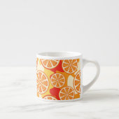 Retro Oranje Citrus Pattern Espresso Kop (Rechts)