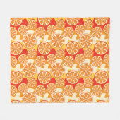 Retro Oranje Citrus Pattern Fleece Deken (Voorkant (Horizontaal))