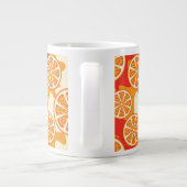 Retro Oranje Citrus Pattern Grote Koffiekop (Achterkant)