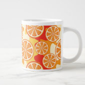 Retro Oranje Citrus Pattern Grote Koffiekop (Rechts)