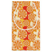Retro Oranje Citrus Pattern Klein Cadeauzakje (Achterkant)