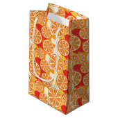 Retro Oranje Citrus Pattern Klein Cadeauzakje (Voorkant Gekanteld)