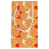 Retro Oranje Citrus Pattern Klein Cadeauzakje (Voorkant)