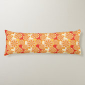 Retro Oranje Citrus Pattern Lichaamskussen (Voorkant)