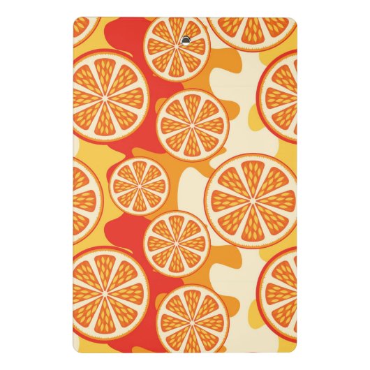 Retro Oranje Citrus Pattern Mini Klembord (Achterkant)
