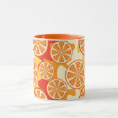Retro Oranje Citrus Pattern Mok (Midden)