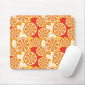 Retro Oranje Citrus Pattern Muismat (Met muis)