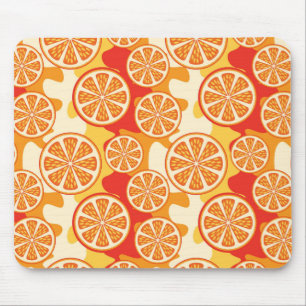 Retro Oranje Citrus Pattern Muismat