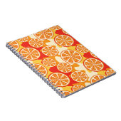 Retro Oranje Citrus Pattern Notitieboek (Rechterzijde)