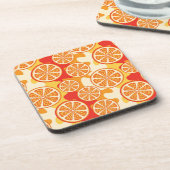Retro Oranje Citrus Pattern Onderzetter (Linkerzijde)