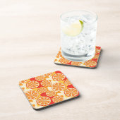 Retro Oranje Citrus Pattern Onderzetter (Rechterzijde)