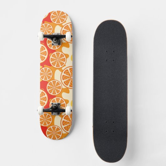 Retro Oranje Citrus Pattern Persoonlijk Skateboard (Voorkant)