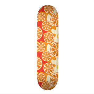 Retro Oranje Citrus Pattern Persoonlijk Skateboard