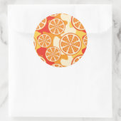Retro Oranje Citrus Pattern Ronde Sticker (Tas)