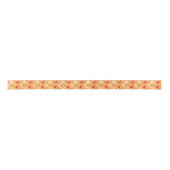 Retro Oranje Citrus Pattern Satijnen Lint (Voorkant)