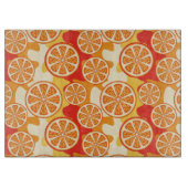 Retro Oranje Citrus Pattern Snijplank (Voorkant)