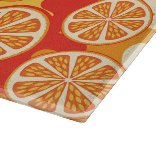 Retro Oranje Citrus Pattern Snijplank (Hoek)