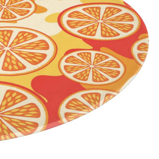 Retro Oranje Citrus Pattern Snijplank (Hoek)