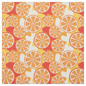 Retro Oranje Citrus Pattern Stof (Swatch)
