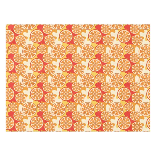 Retro Oranje Citrus Pattern Tafelkleed (Voorkant (Horizontaal))