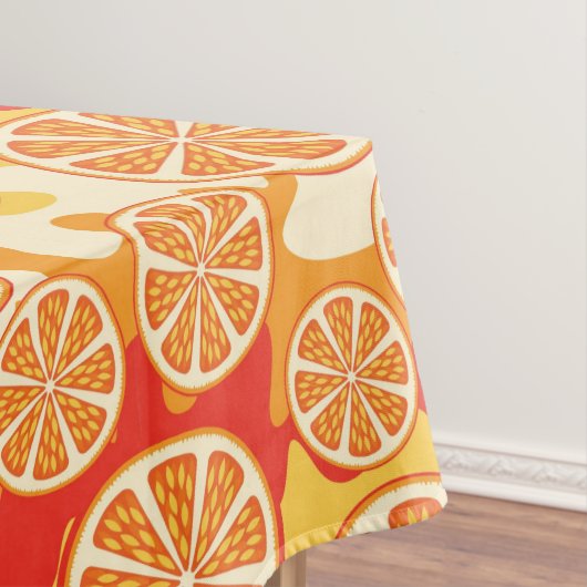 Retro Oranje Citrus Pattern Tafelkleed (Voorbeeld)