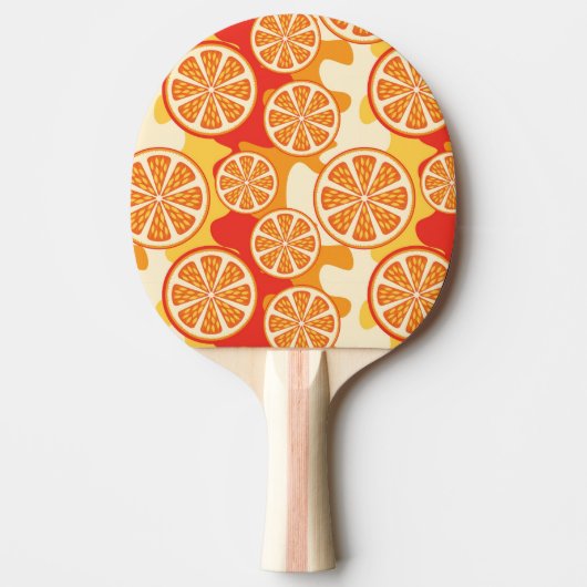 Retro Oranje Citrus Pattern Tafeltennisbatje (Voorkant)