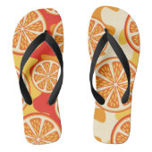 Retro Oranje Citrus Pattern Teenslippers (Voetbed)