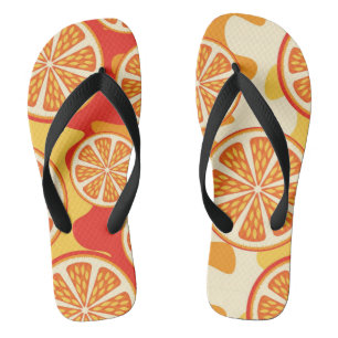 Retro Oranje Citrus Pattern Teenslippers