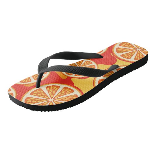 Retro Oranje Citrus Pattern Teenslippers (Schuin)
