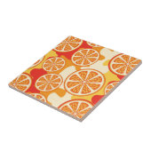 Retro Oranje Citrus Pattern Tegeltje (Zijkant)