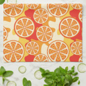 Retro Oranje Citrus Pattern Theedoek (Gevouwen)