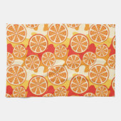 Retro Oranje Citrus Pattern Theedoek (Horizontaal)