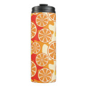 Retro Oranje Citrus Pattern Thermosbeker (Voorkant)