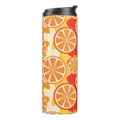 Retro Oranje Citrus Pattern Thermosbeker (Gedraaid links)