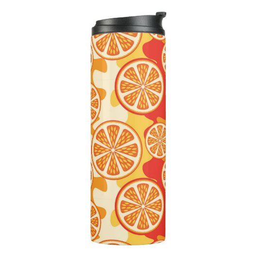 Retro Oranje Citrus Pattern Thermosbeker (Gedraaid links)