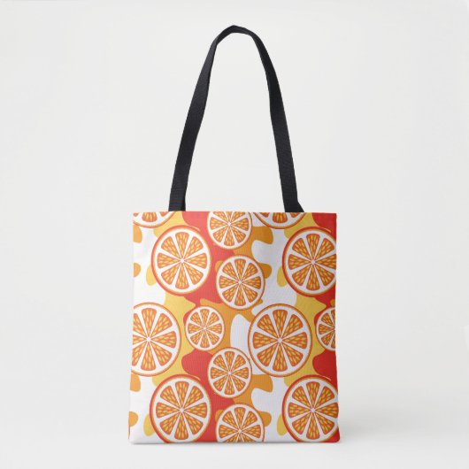 Retro Oranje Citrus Pattern Tote Bag (Voorkant)